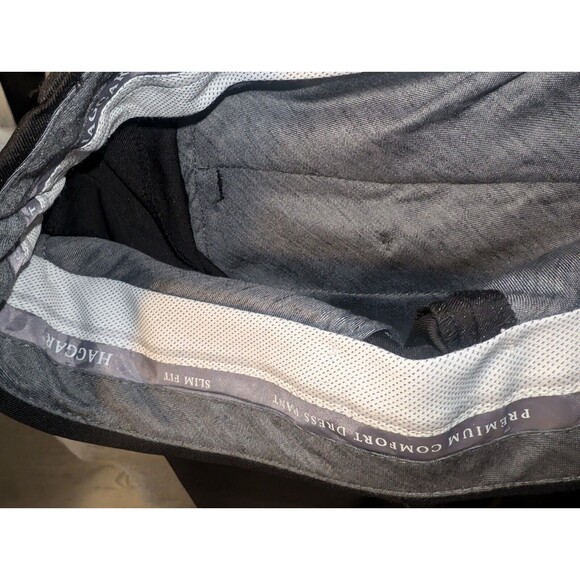 Haggar Dress Pants Classic Fit Premium Comfort Black Size 34 Waist x 29 Length - Picture 15 of 15